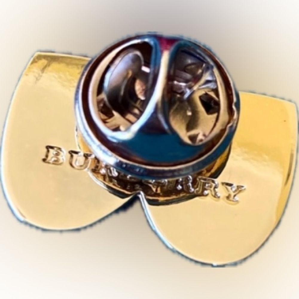 BurberryTheater Mask Tragedy and Comedy Brooch Pin Cream & Gold - NEW - Picture 8 of 8